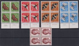 Gesucht: PJ 1955.Schmetterlings-Serie 4er Blöcke **mit Tabs!