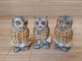 Versand möglich! 3 Eulen, Uhu, Kauz, Noritake