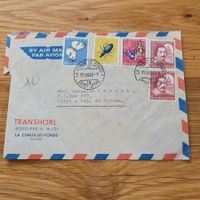 Luftpost Brief 1956 Colon De Panama La Chaux De Fonds Transh