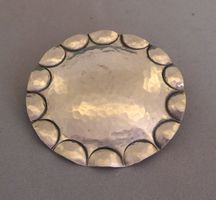 Antike Brosche 800 Silber gehämmert um 1940