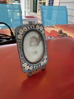 Antiker Mosaik Fotorahmen mit Blumenmotiv, Shabby Chic 🌸
