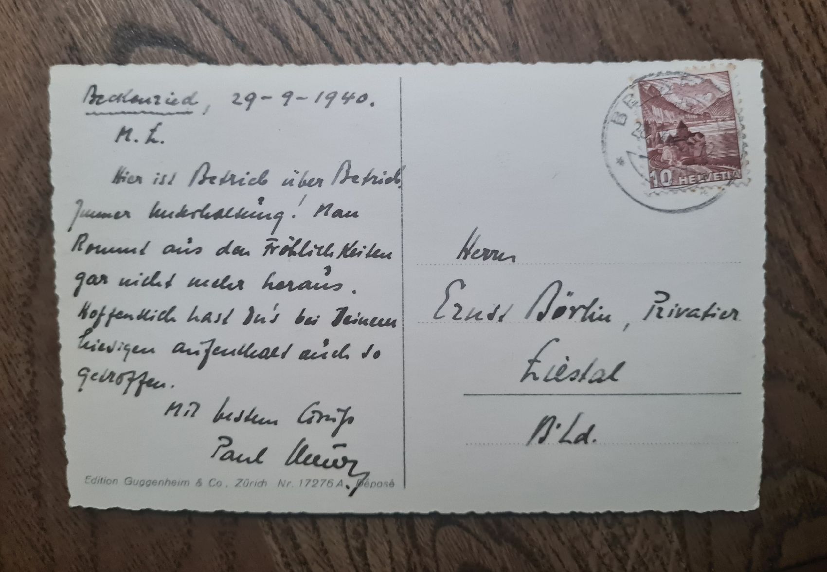 Cartoline postali: Beckenried Kurplatz 1940 – Usato da Ebikon venduto da Donar50 1
