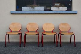 Série de 4 chaises Design Rio Fröscher 1985 Postmodernes