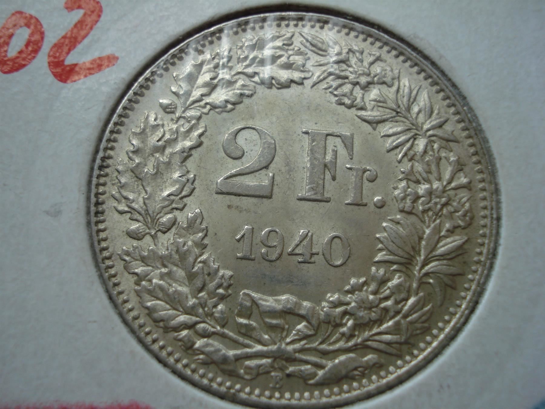 Tutti le monete: (102)  2 Franken  1940 – Usato da Erlach venduto da Net-Coins 1