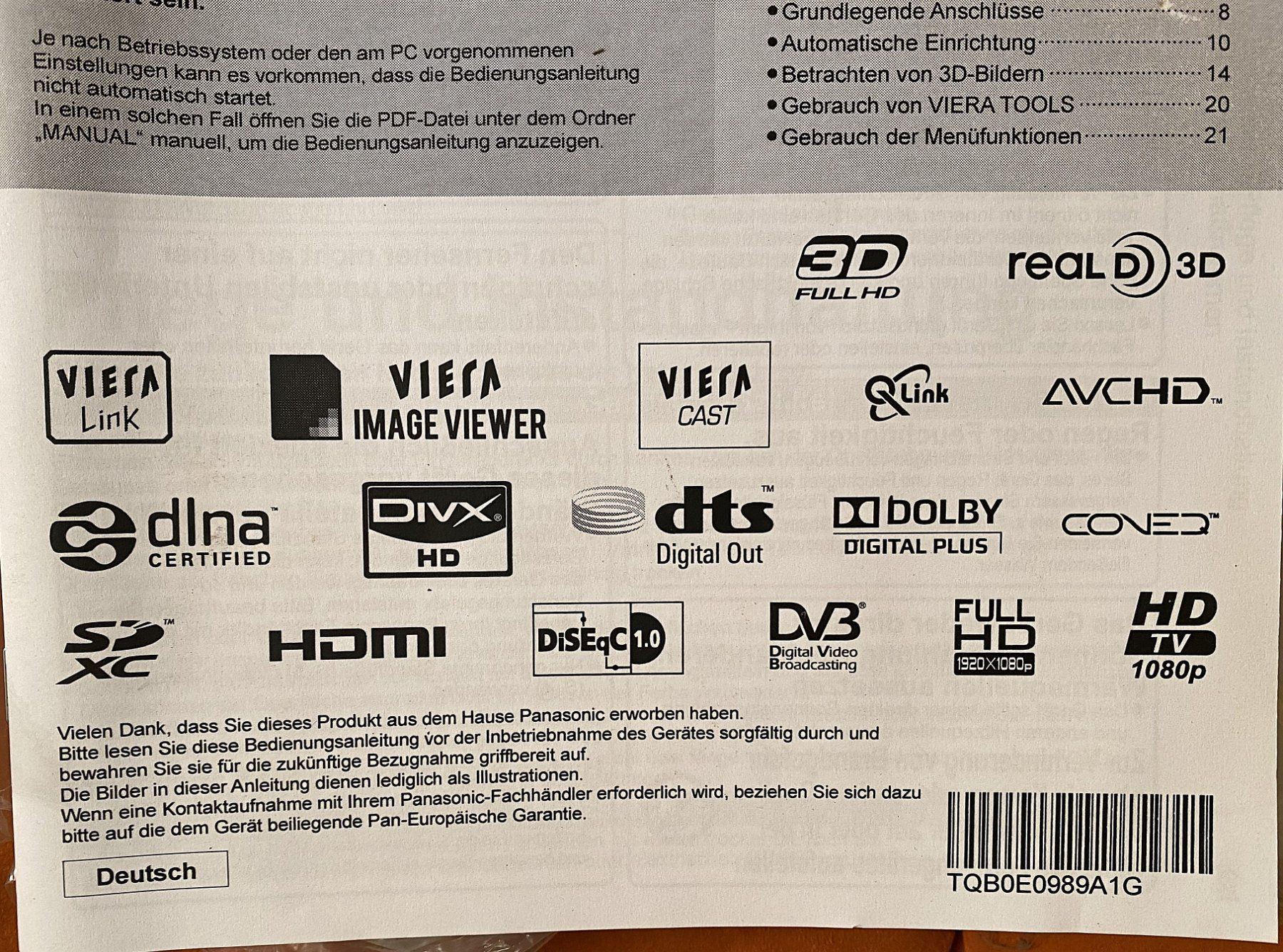 Panasonic Home Cinema: Panasonic 50" FULL HD 3D + Heimkino 3D Disc Soundsystem – Usato da Adliswil venduto da RC16 8