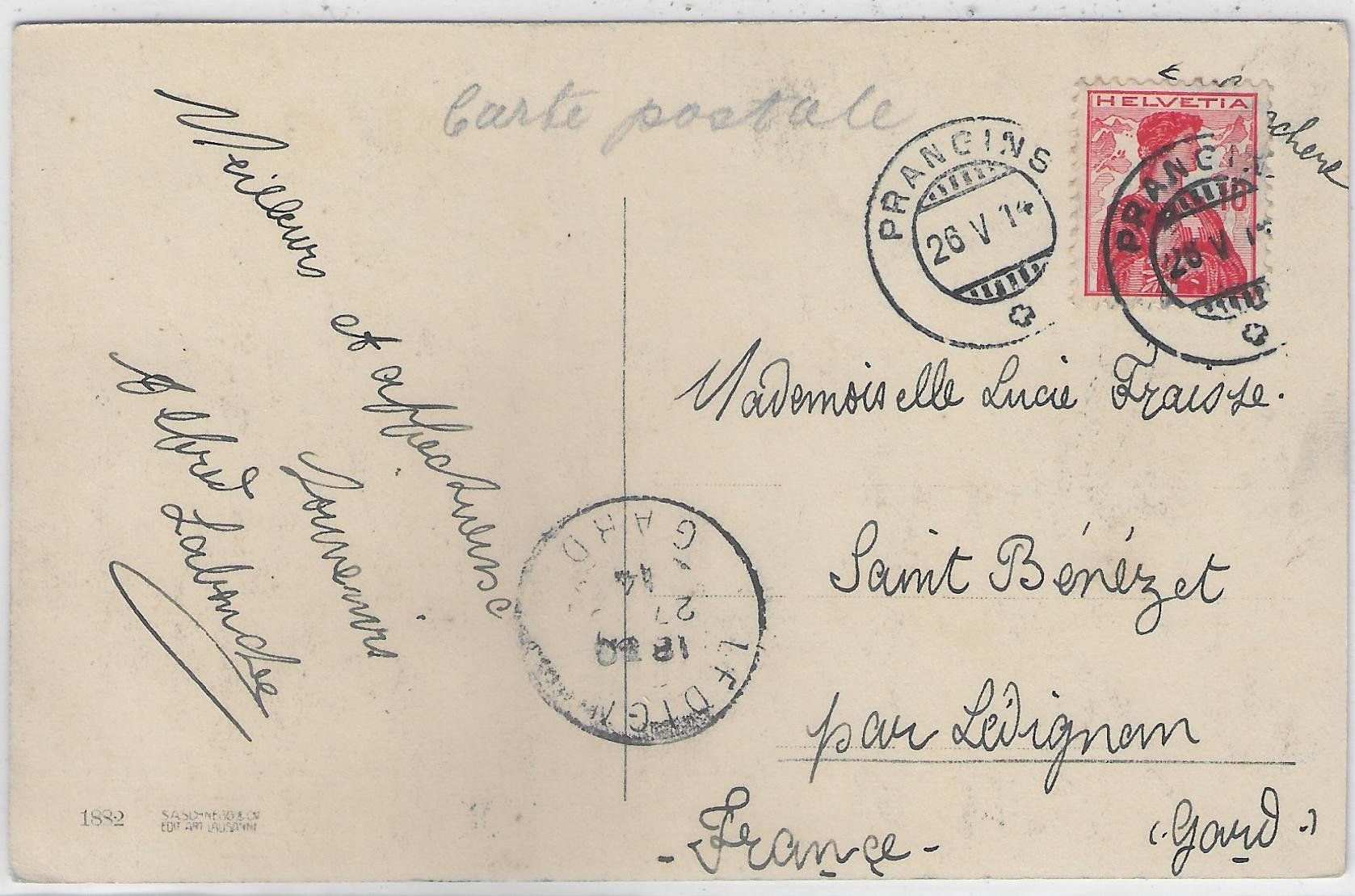Ansichtskarten: Nyon - Le Chateau et le Mont-Blanc – Gebraucht aus Ettingen von Kartenplanet 1
