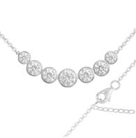 44+4cm elegantes Collier Silber 925 mit Zirkonias