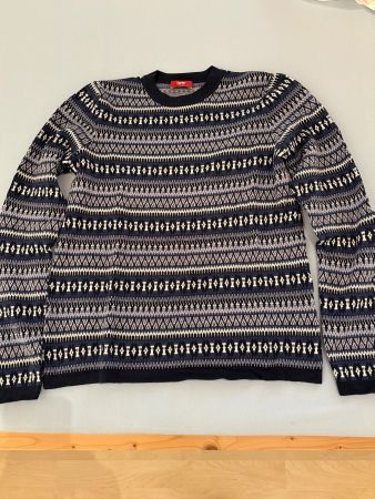Esprit Damen Strickpullover dunkelblau gemustert , Grösse M