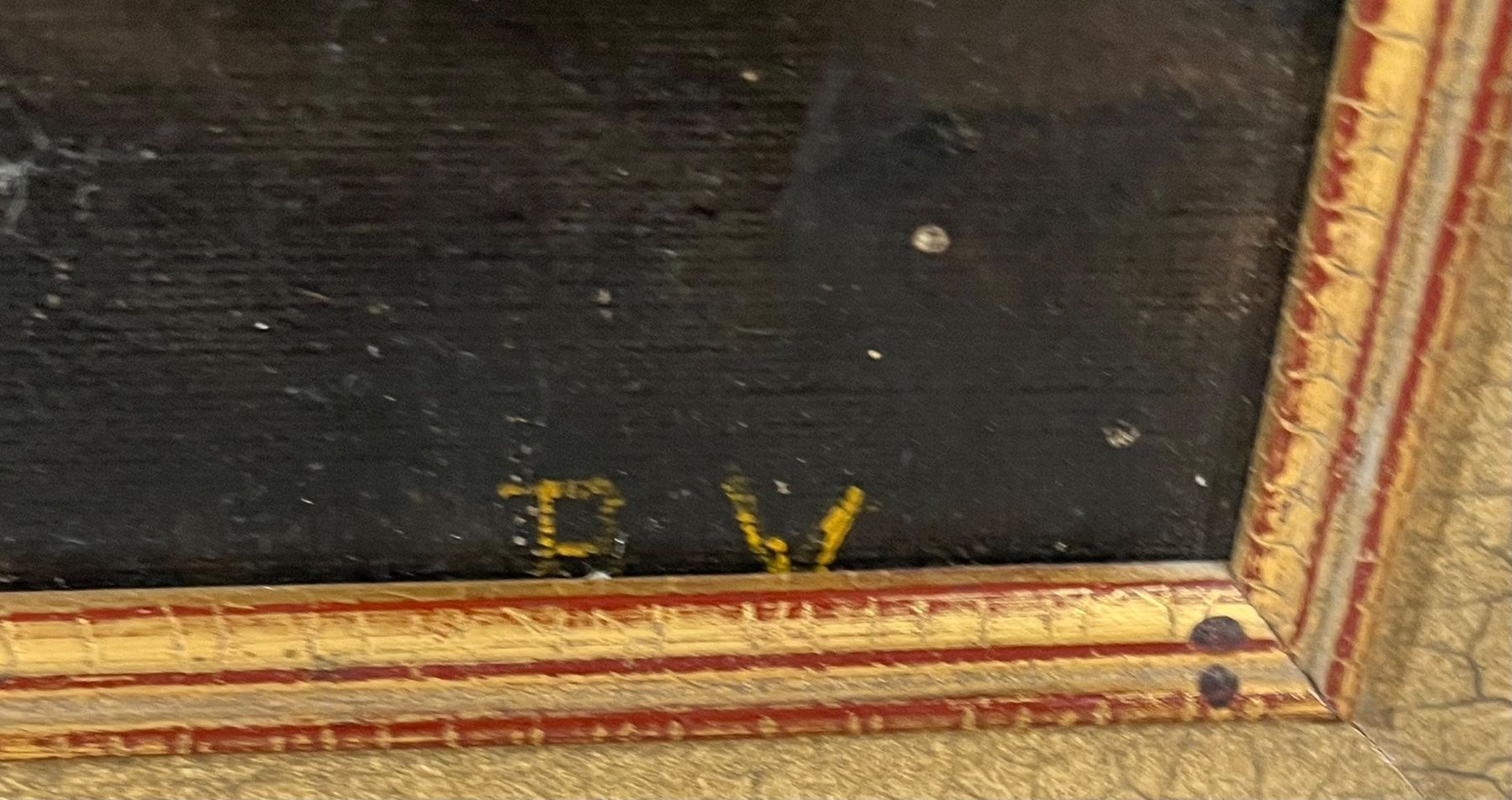 Gemälde: Gemälde von eine Alter Dame mit Brille , Monogrammiert – Gebraucht aus Root von  1