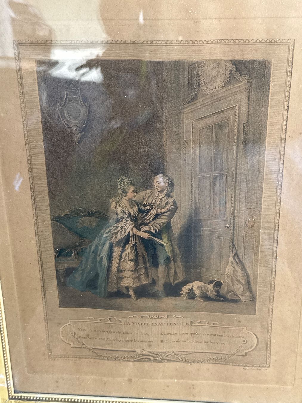 Gravures: Superbe gravure "La Visite Inattendue" – D'occasion à Erde par CBarts 1