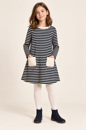 Abito Petit Bateau, taglia 12 anni, a righe blu e bianco