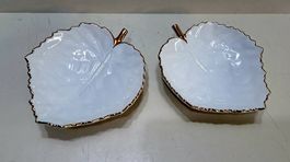 2 X Blattform  Porzellan Schale