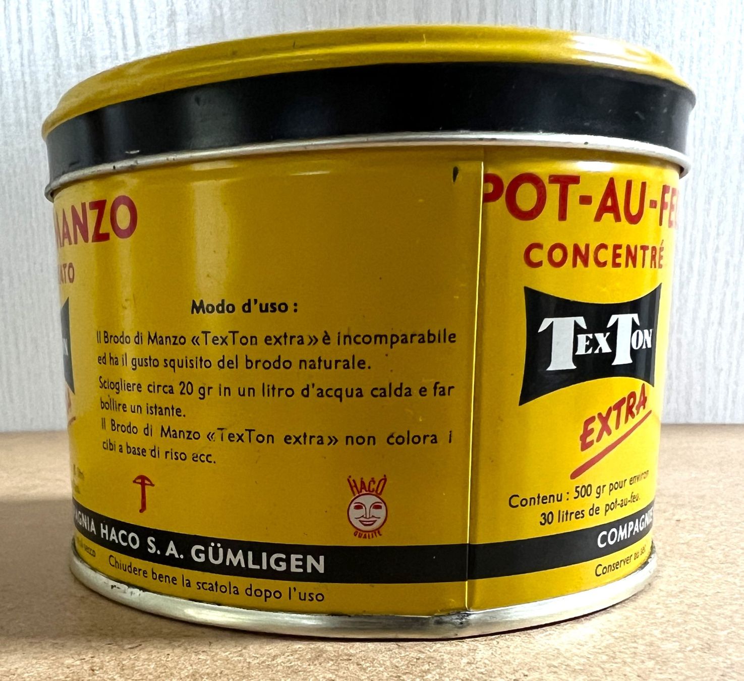 Barattoli: Blechdose TEXTON EXTRA FLEISCHBRÜHE KONZENTRIERT HACO AG – Usato da Rothrist venduto da Brandystar 6