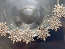 Hochzeit Haarschmuck Haarnadel Blume Strass Silber 6 St. Neu