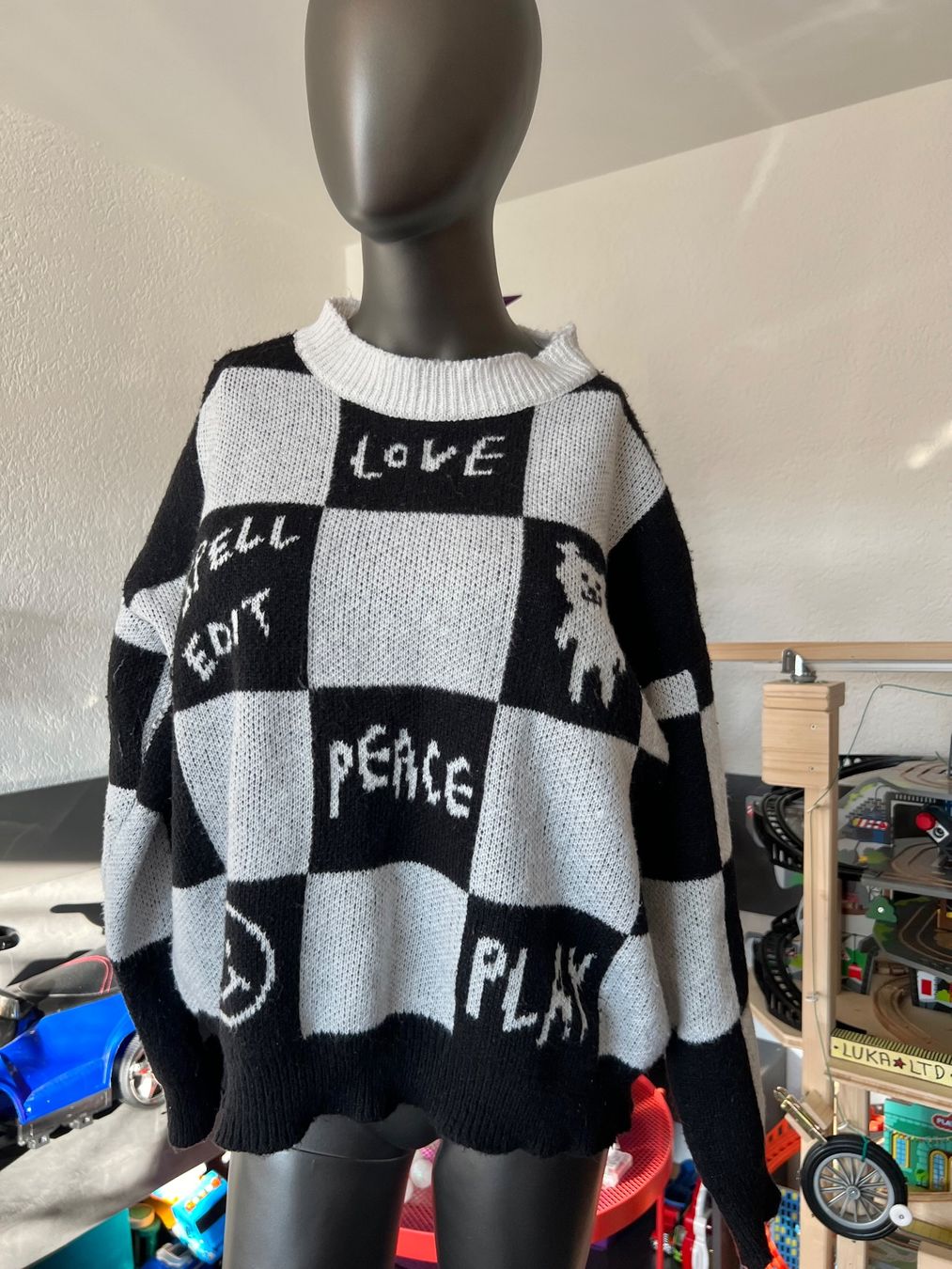Maglioni & Felpe: Strick Pulli Pullover Schwarz weiß Gr S - M – Usato da Frenkendorf venduto da Style365