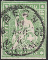26G (26B4) mit Vollstempel von BERN: 10.AUG.1861, Kat: 140.-