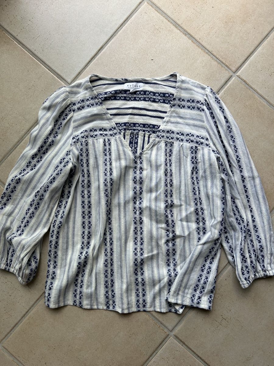 Camicette: Velvet Bluse in Blau – Usato da Küsnacht ZH venduto da leo_77bd 2