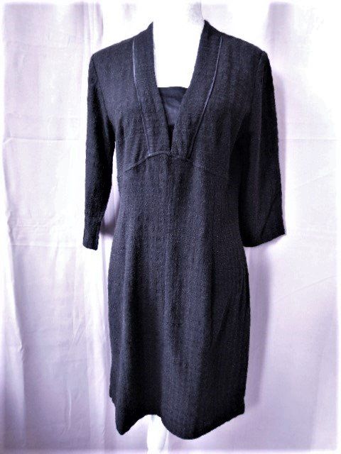 Kleider: Gr. 38 STEILMANN Kleid  grau schwarz s. Masse – Gebraucht aus Basel von FRAU.ZAUBER.MOND