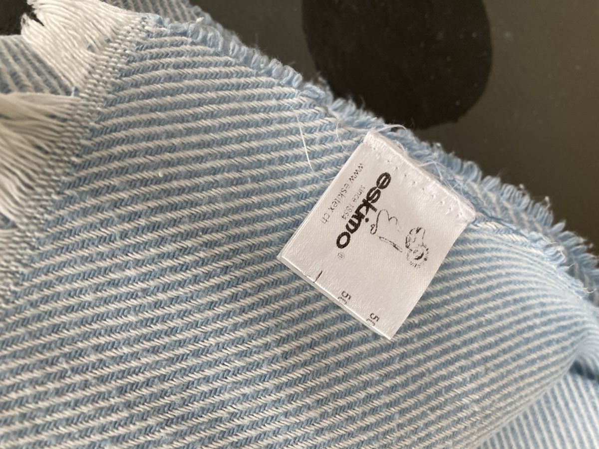 Coperte: Eskimo Kuscheldecke, hellblau gestreift, 130 x 160 cm – Usato da Zürich venduto da einefreude 3