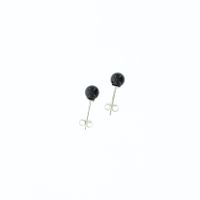 Perlenohrstecker - 925 Silber, schwarz