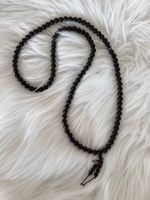 Long collier sautoir en bois d'ébène - homme et femme