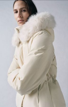 weiße Daunenjacke XS/ doudoune blanche XS