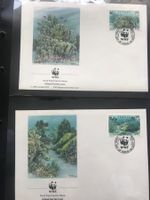 WWF Tuvalu 1992 Satz Blaukoralle illustr. Ersttagsbriefe