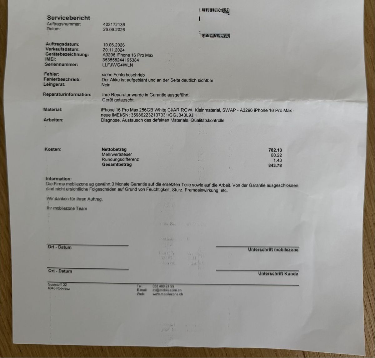 Apple Telefoni cellulari / Smartphones: Iphone 16 Pro Max mit Garantie bis 19.9.2026 – Nuovo (secondo la descrizione) da Grafstal venduto da tor_98dc 5
