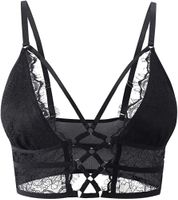 Damen Cami BH Criss Cross Crop Top Sexy Bralette Dessous S