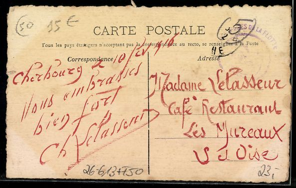 Cartoline postali: Handgemalt: Cherbourg, Person am Ufer ei – Usato da Berlin venduto da bartko-reher 1