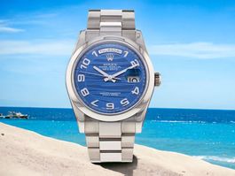 Rolex Day Date Ref.118209 18K White Gold Blue Special Dial