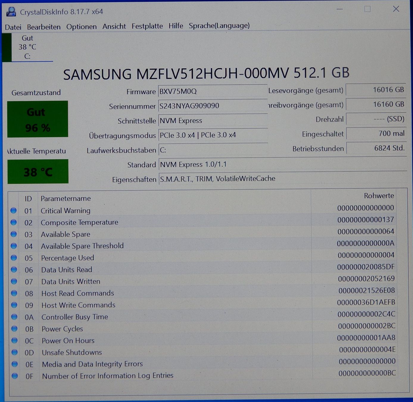 Samsung Disques durs: Samsung PM951 SSD 512 GB – D'occasion à Bern par compischop 1