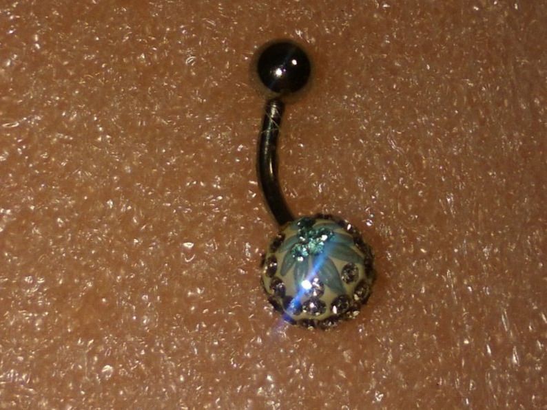 Gioielli per piercing: bauchnabel piercing,,,weiss und hellblau kristall – Nuovo (secondo la descrizione) da Basel venduto da bijoutrie_4 2