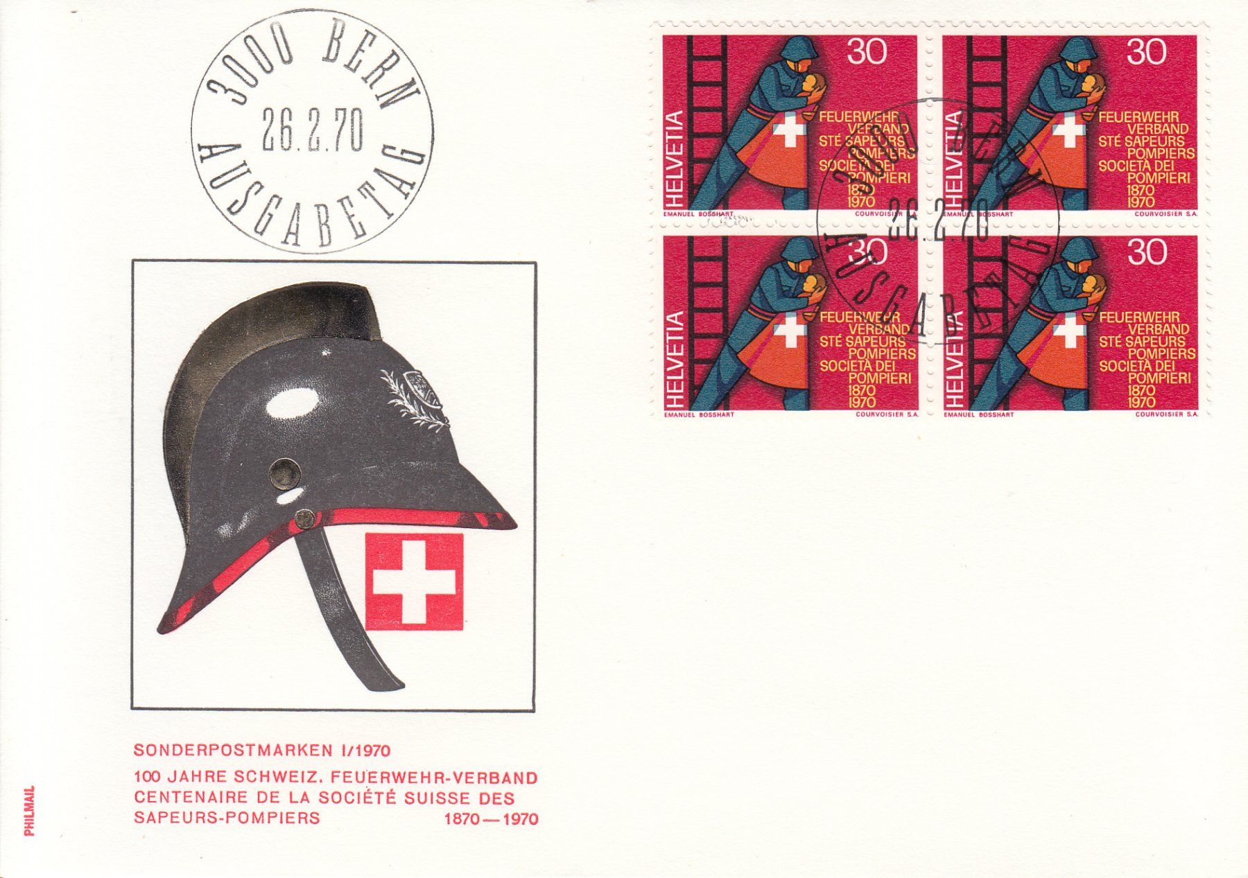 Tutti i francobolli: SBK 476 - 480 im 4er-Block FDC Philmail – Usato da Bürglen TG venduto da StampGraf 2