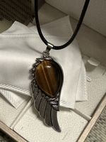 Collier Aile Ange Pierre Oeil de Tigre