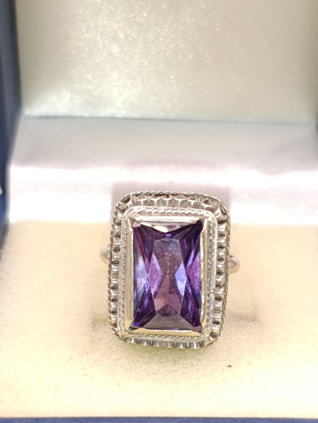 Ringe: Einzigartige 925er Silber Ring mit Amethyst 80er Top – Gebraucht aus Steffisburg von 1.Schmuckschatulle 3