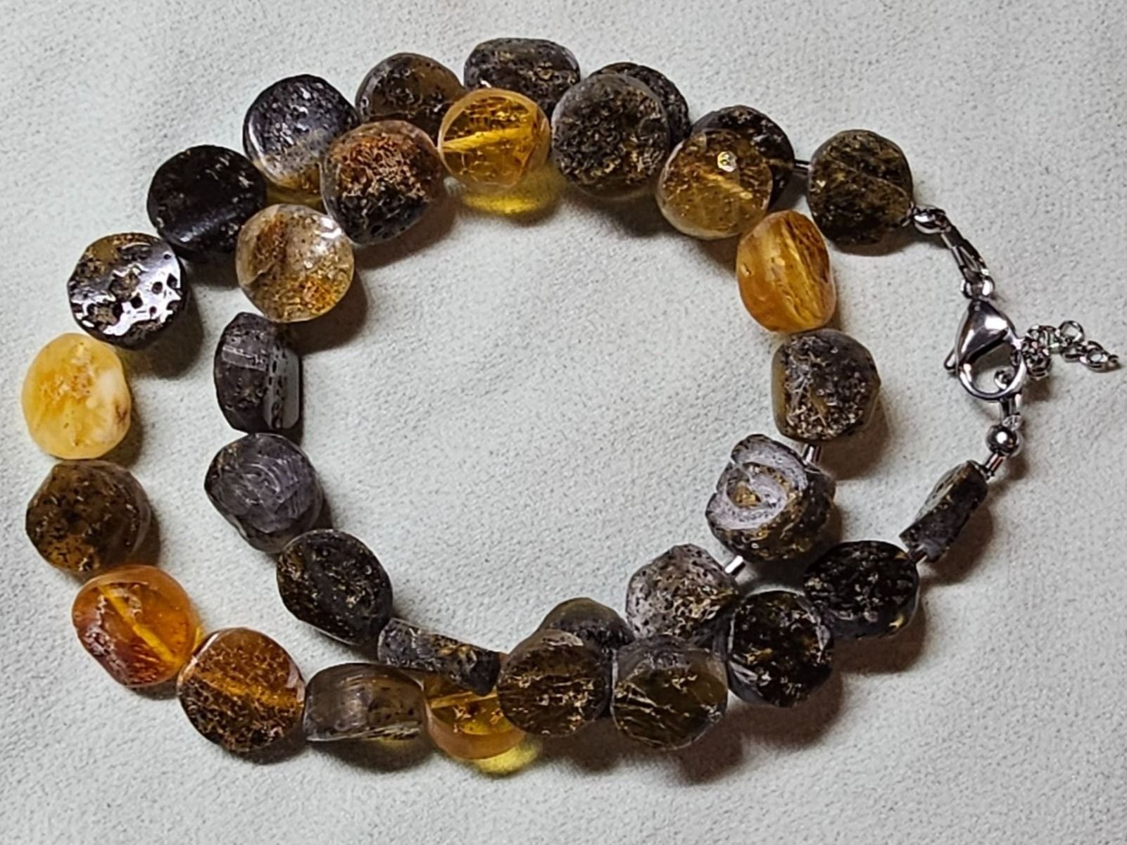Catenine: 20g Bernsteinkette dunkle Scheiben - Handarbeit Talisman – Nuovo (secondo la descrizione) da Riedt b. Erlen venduto da Gottestraene 7