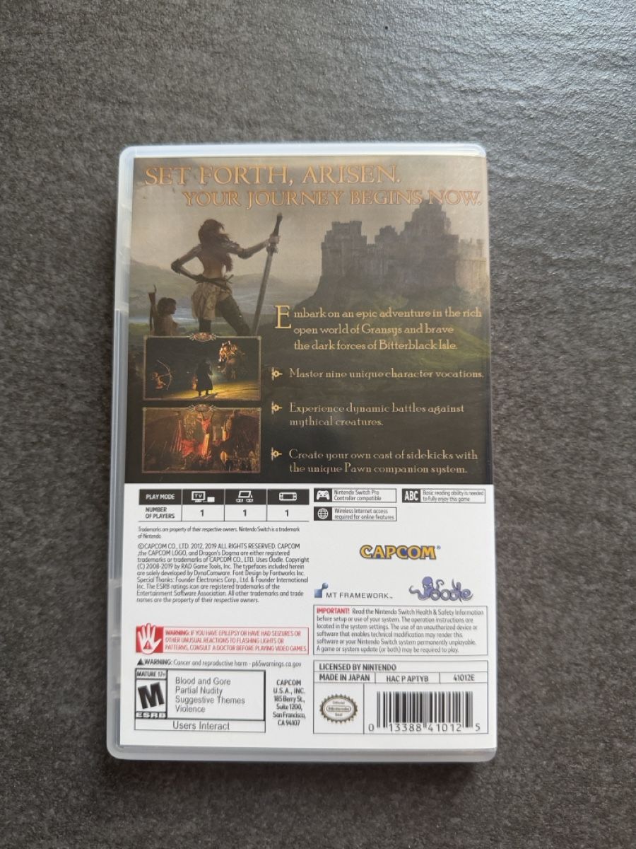 Nintendo Giochi: Dragon's Dogma - Dark Arisen Switch – Usato da Zürich venduto da cENS0R 1