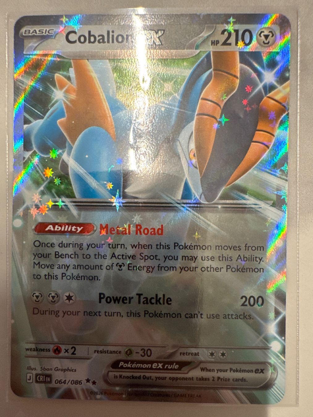 Pokémon Carte collezionabili: Cobalion ex CRI064 EN - Chaos Rising – Nuovo (secondo la descrizione) da Wil SG venduto da Prof.Eich