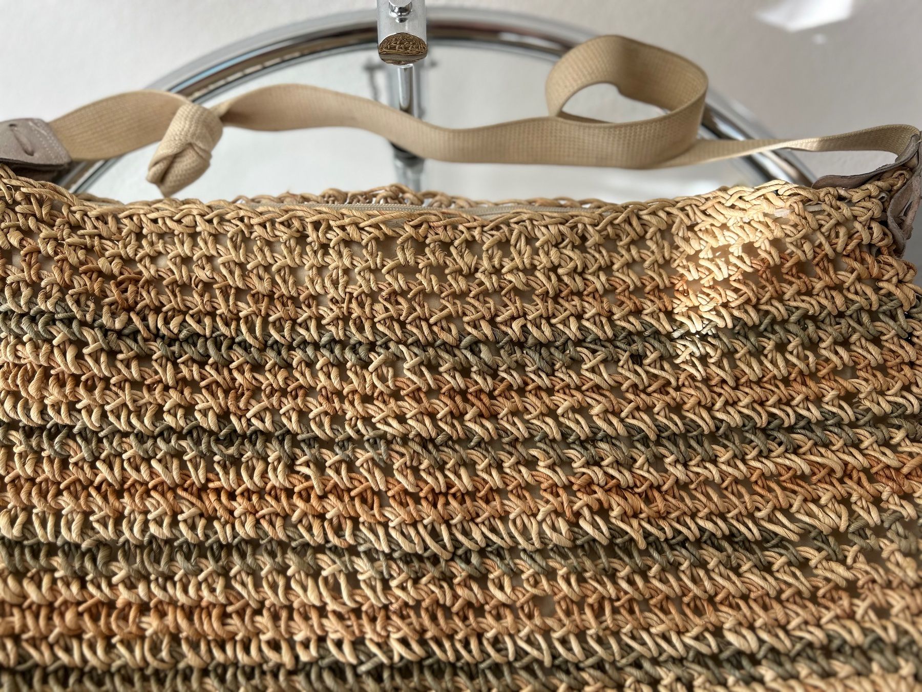 Borse da donna: Woven Shoulder Bag Beige Brown Striped Pattern – Nuovo (secondo la descrizione) da Saland venduto da ele_vc96 1