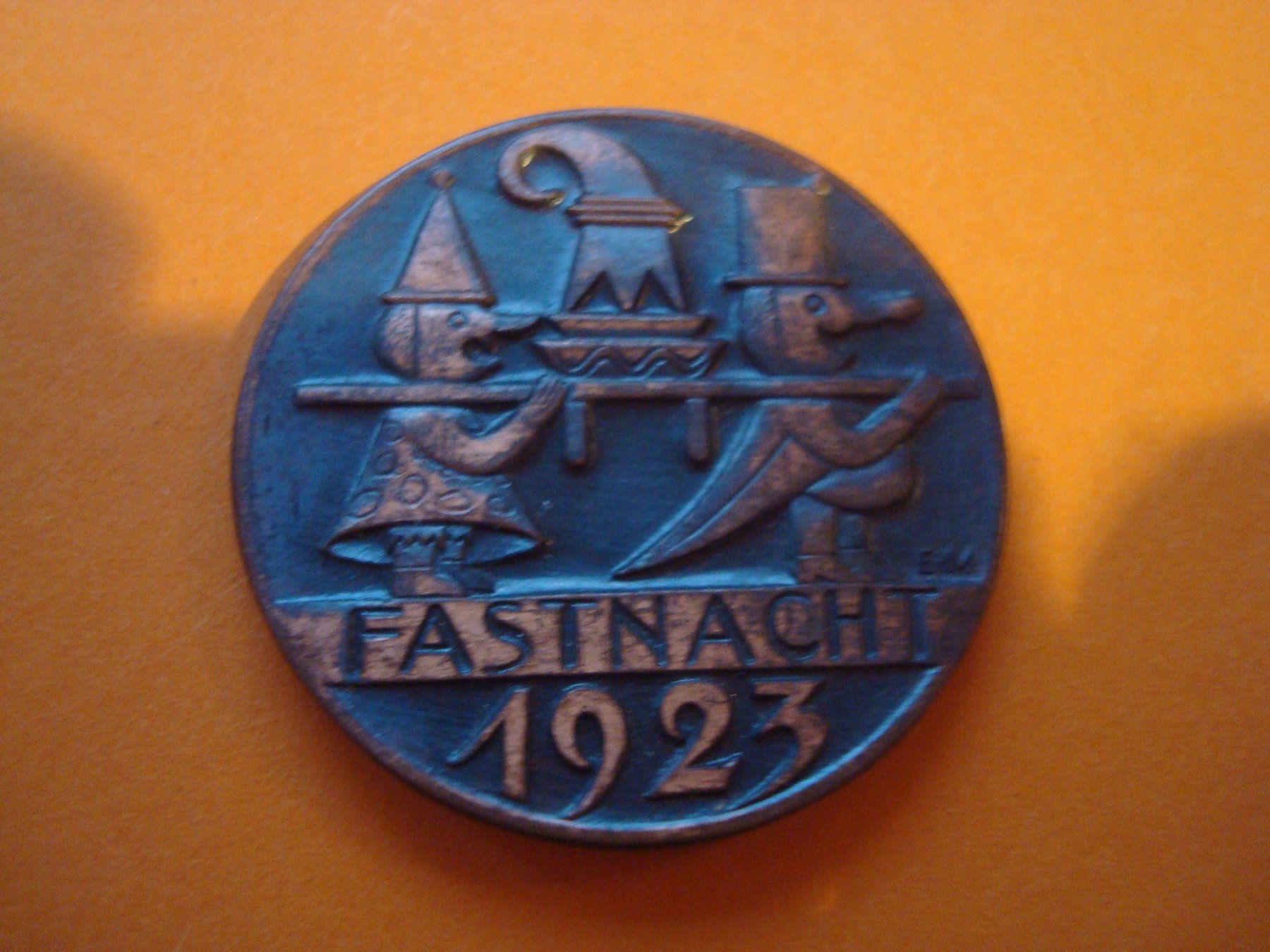 Placchette & Badge: Plakette Kupfer 1923 – Usato da Riehen venduto da Baerewaegli