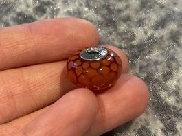Pandora GROSSER Murano-Glas Charm (XL) Orange, Neuwertig 🧡✨