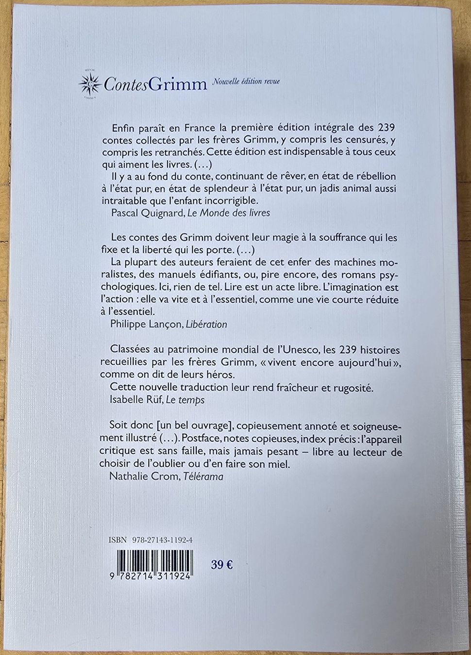 Libri: Jacob & Wilhelm Grimm : Contes – Usato da Froideville venduto da xXSebastienXx 1
