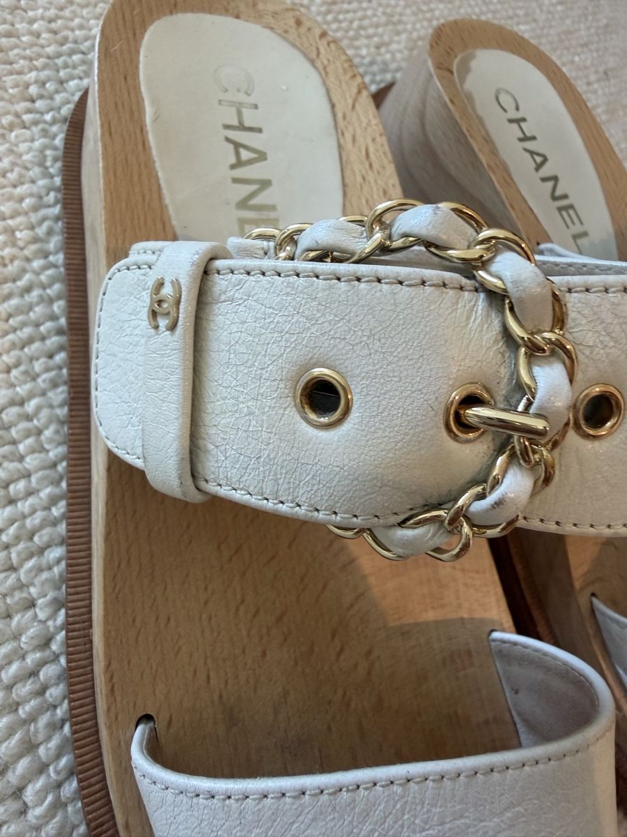 Chanel Scarpe da donna: Sandales Chanel plate-forme – Usato da Genève venduto da bisounours23 3