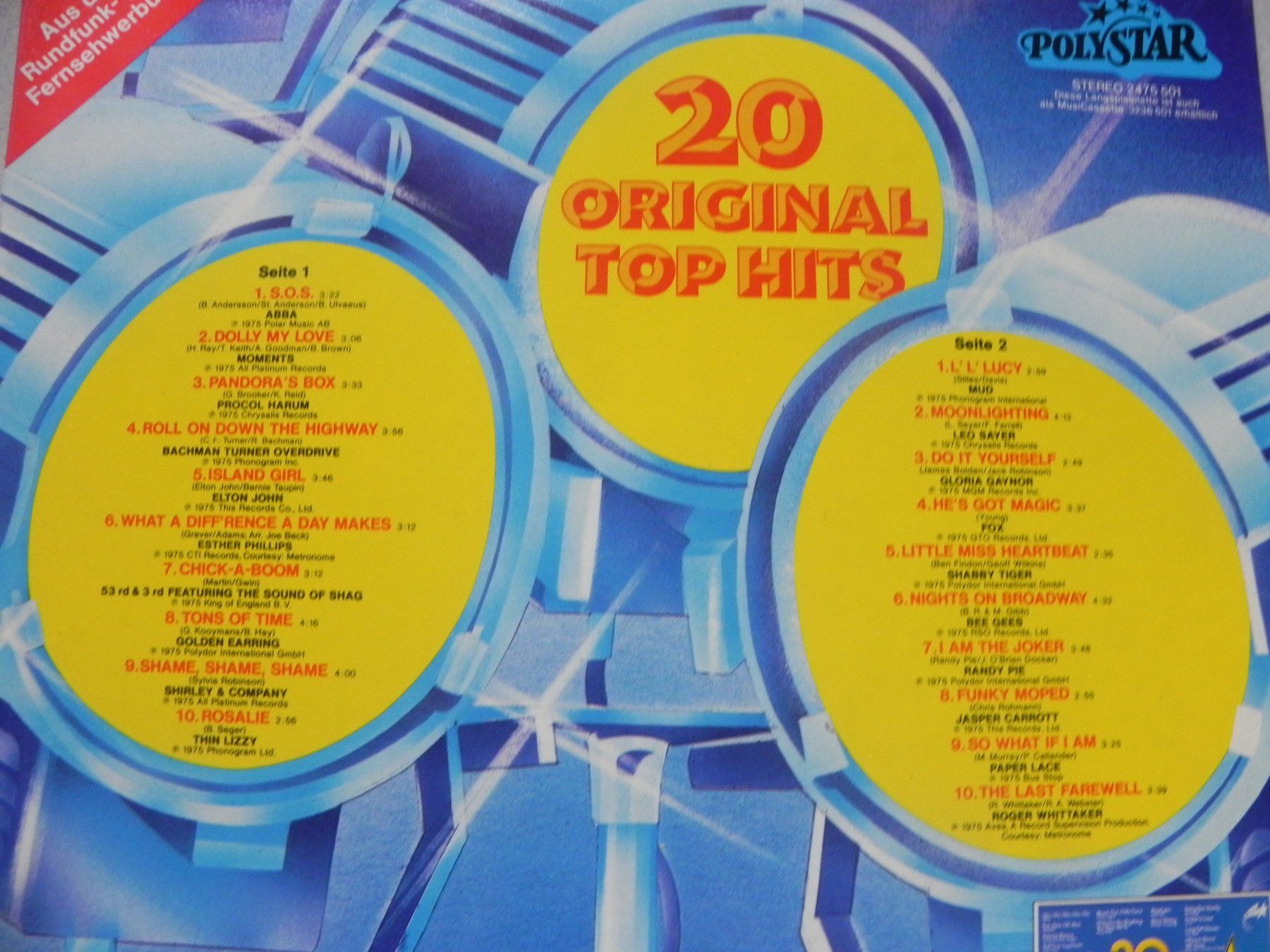 Schallplatten: LP 20 Rock Pop Hits ABBA Thin Lizzy Procol Harum Mud Fox – Gebraucht aus Siebnen von krimsie 2