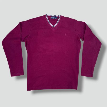 Polo Ralph Lauren burgundy V-neck sweater vintage