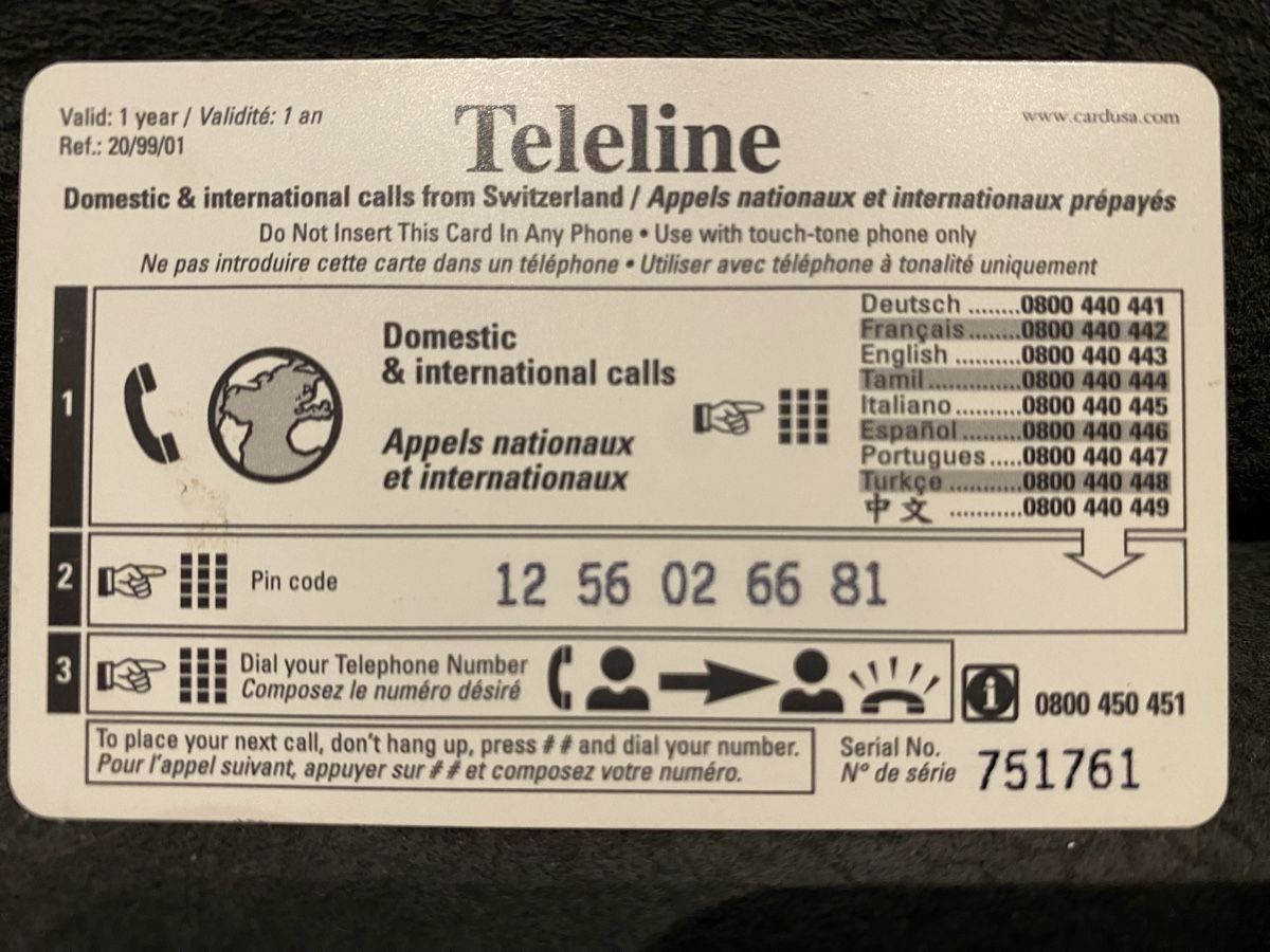 Telefon- & Taxkarten: Teleline – Gebraucht aus Lausanne von babacard10 1