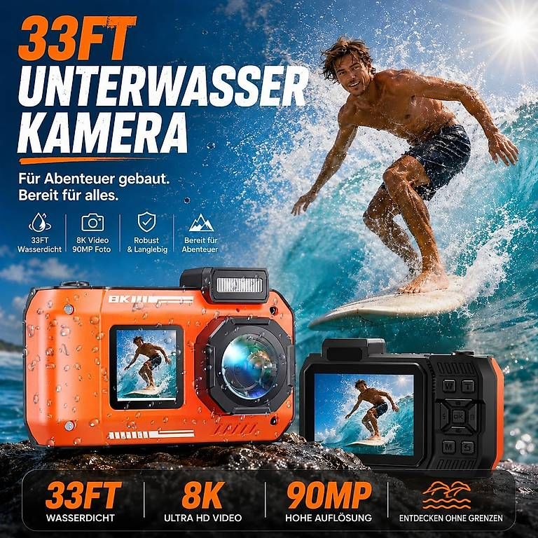 Lampade & Macchine fotografiche: Maxmango D50 8K 70MP Unterwasserkamera – Nuovo (secondo la descrizione) da Kreuzlingen venduto da Best-Deal-Oase 1
