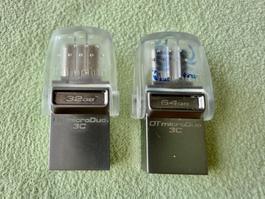 je 1 Kingston DT micro Duo 3C, 1 x 64 GB und 1 x 32 GB