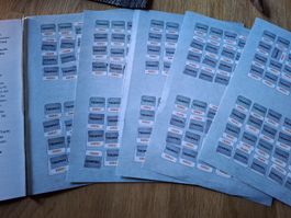 Coop K-Trophy Aufkleber Konvolut 5 Seiten 10 Coupons